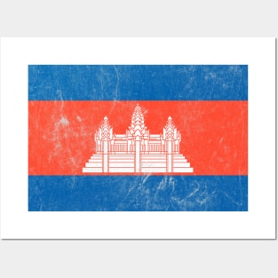 Cambodian Flag / Faded-Vintage Style Posters and Art